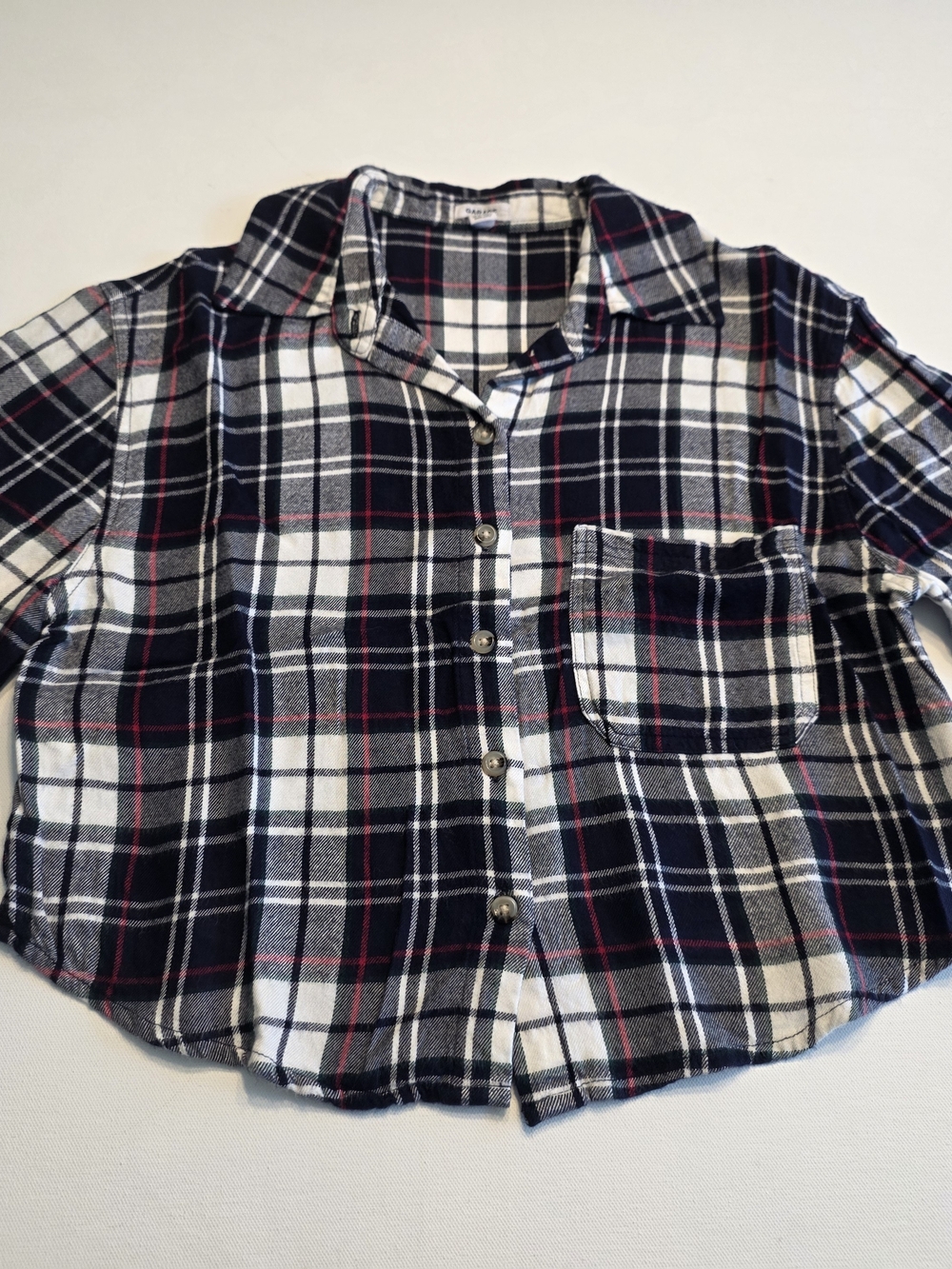 Garage Women Plaid Button-Down Shirt - Navy, White & Red